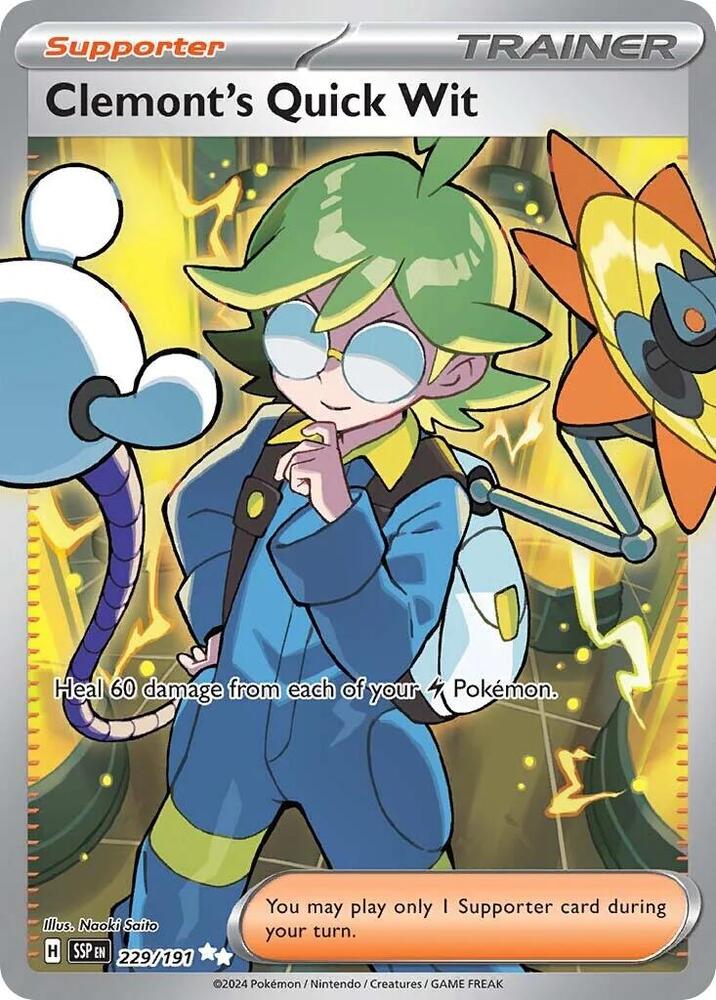 Clemont's Quick Wit 229/191 (SV08: Surging Sparks)  - Holofoil