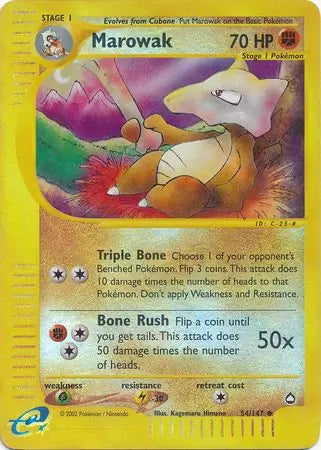 Marowak 054/147 (Aquapolis)  - Reverse Holofoil