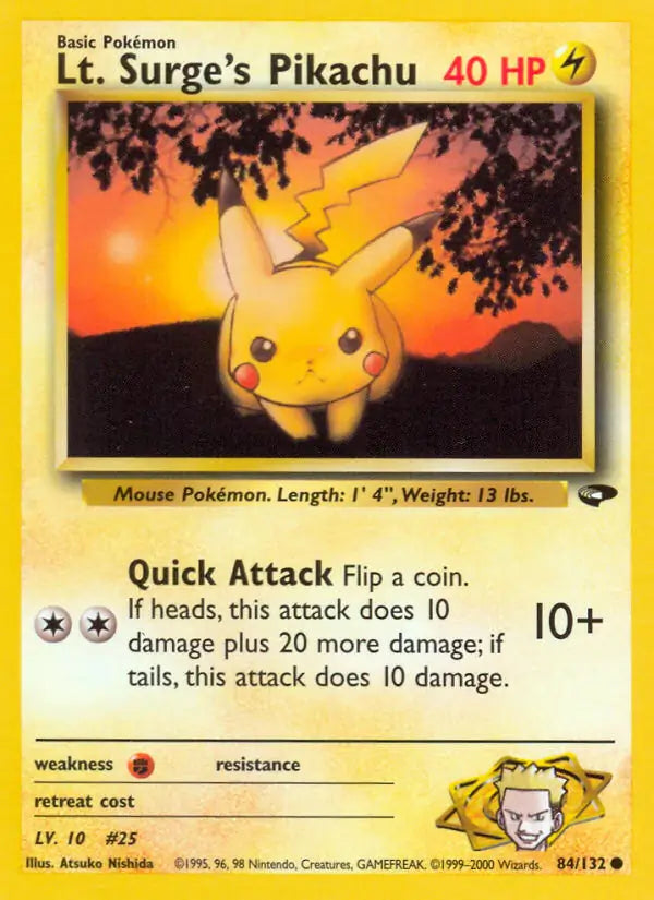 Lt. Surge's Pikachu 084/132 (Gym Challenge)  - Unlimited