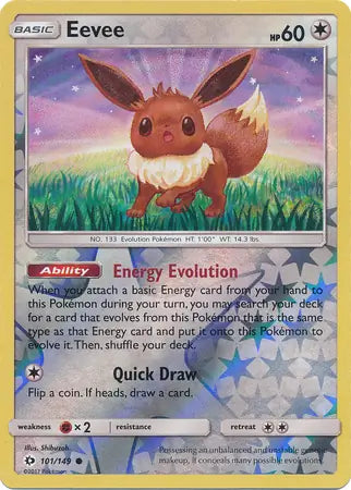 Eevee 101/149 (SM Base Set)  - Reverse Holofoil