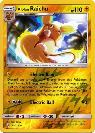 Alolan Raichu 57/236 (SM - Unified Minds)  - Reverse Holofoil