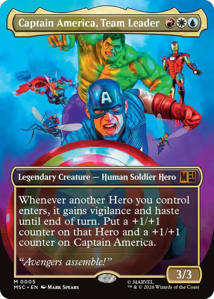 Captain America, Team Leader 5 (Commander: Marvel Super Heroes)  - Borderless