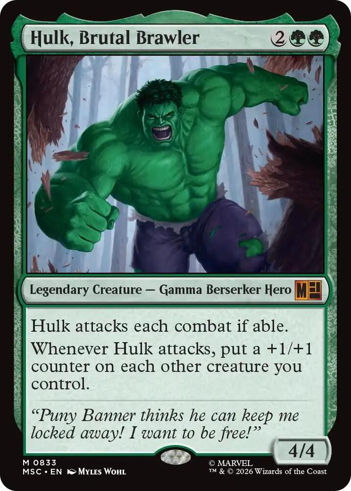 Hulk Brutal Brawler 833 (Commander: Marvel Super Heroes)  - Foil