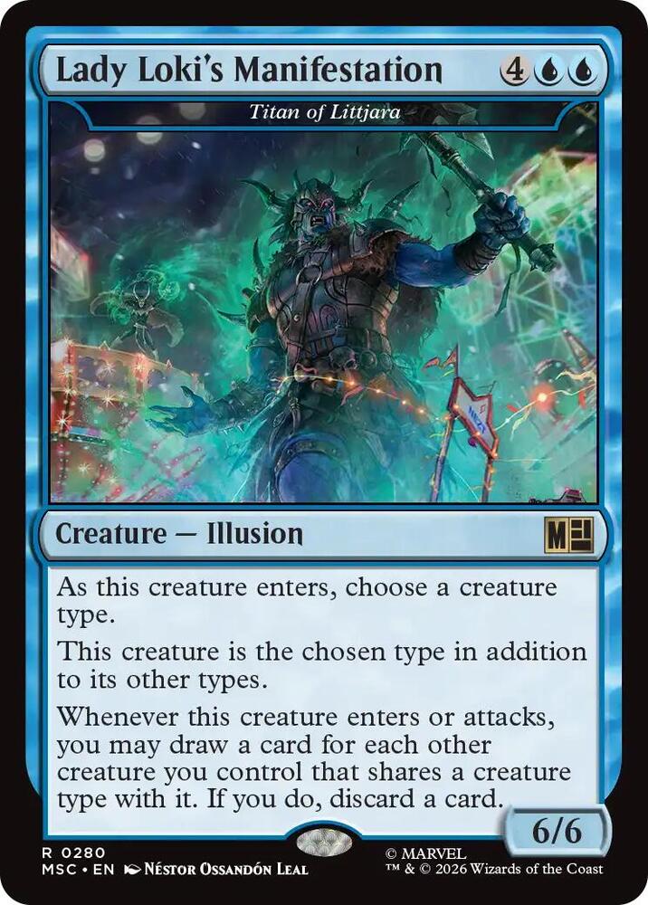 Lady Loki's Manifestation // Titan of Littjara 280 (Commander: Marvel Super Heroes)  - Surge Foil