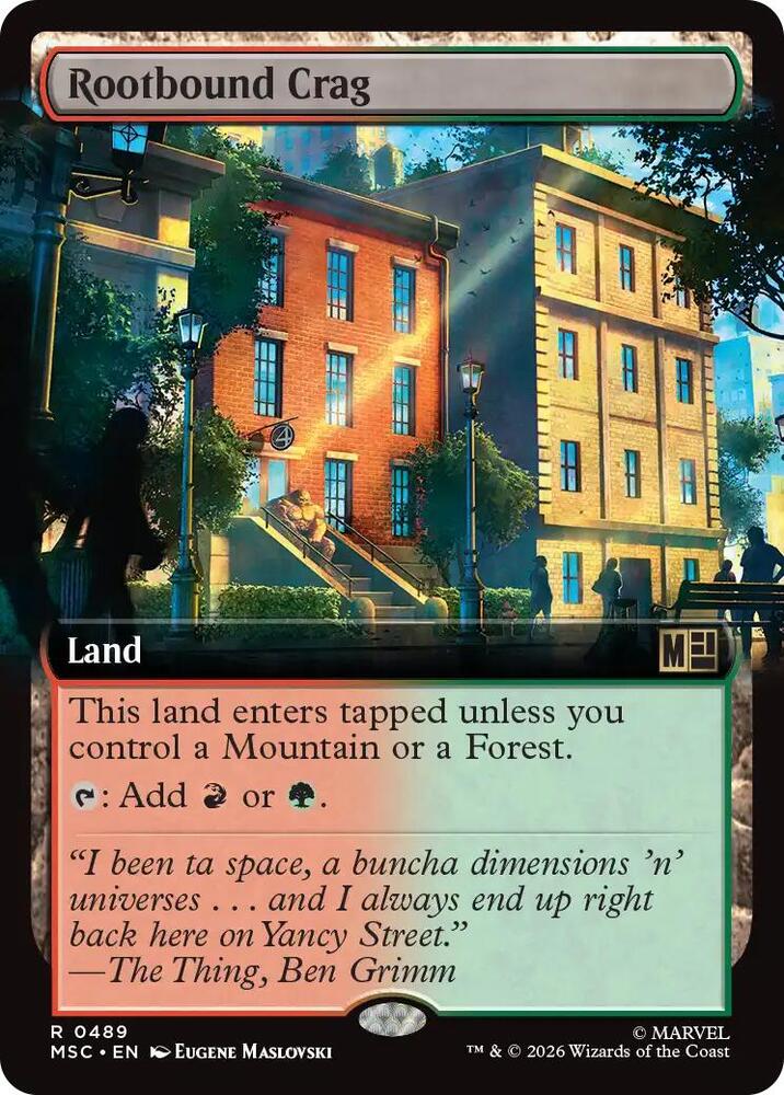 Rootbound Crag Extended Art 489 (Commander: Marvel Super Heroes)  - Extended Art