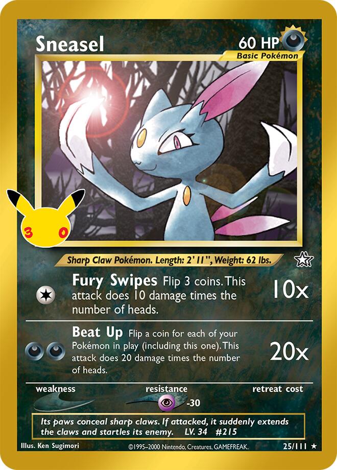 Sneasel 25/111 (ME: 30th Celebration Classic Collection)  - Holofoil