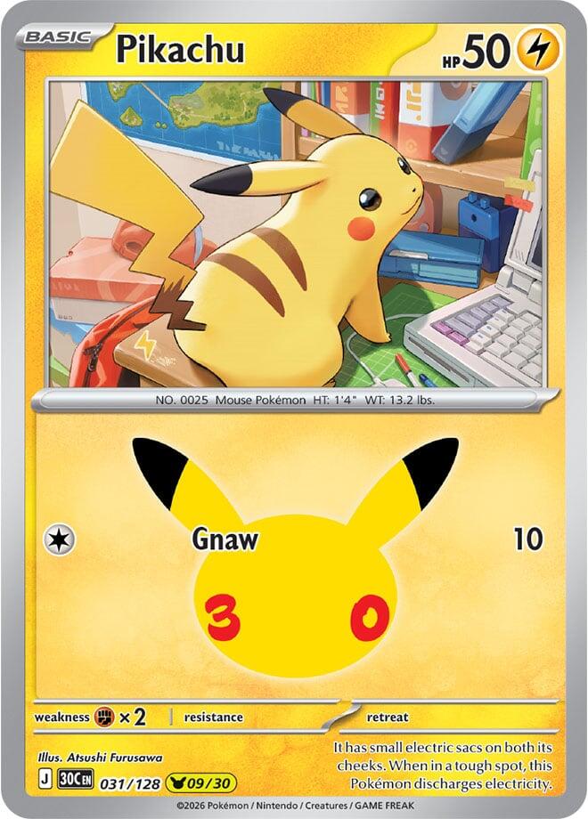 Pikachu 031/128 (ME: 30th Celebration)  - Holofoil