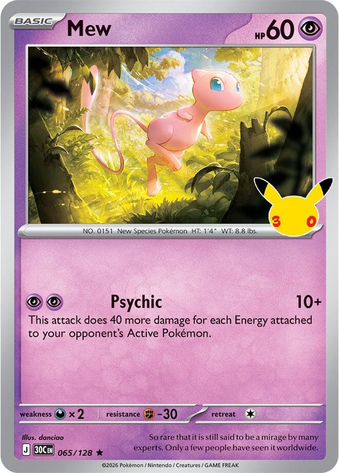 Mew 065/128 (ME: 30th Celebration)  - Holofoil