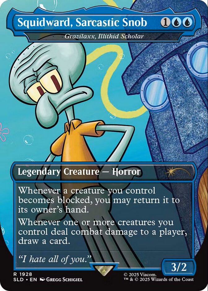 Squidward, Sarcastic Snob // Grazilaxx, Illithid Scholar 1928 (Secret Lair Drop Series)  - Borderless