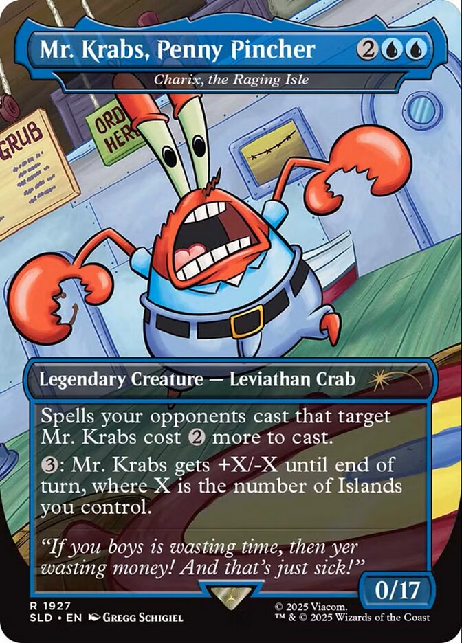 Mr. Krabs, Penny Pincher // Charix, the Raging Isle 1927 (Secret Lair Drop Series)  - Borderless