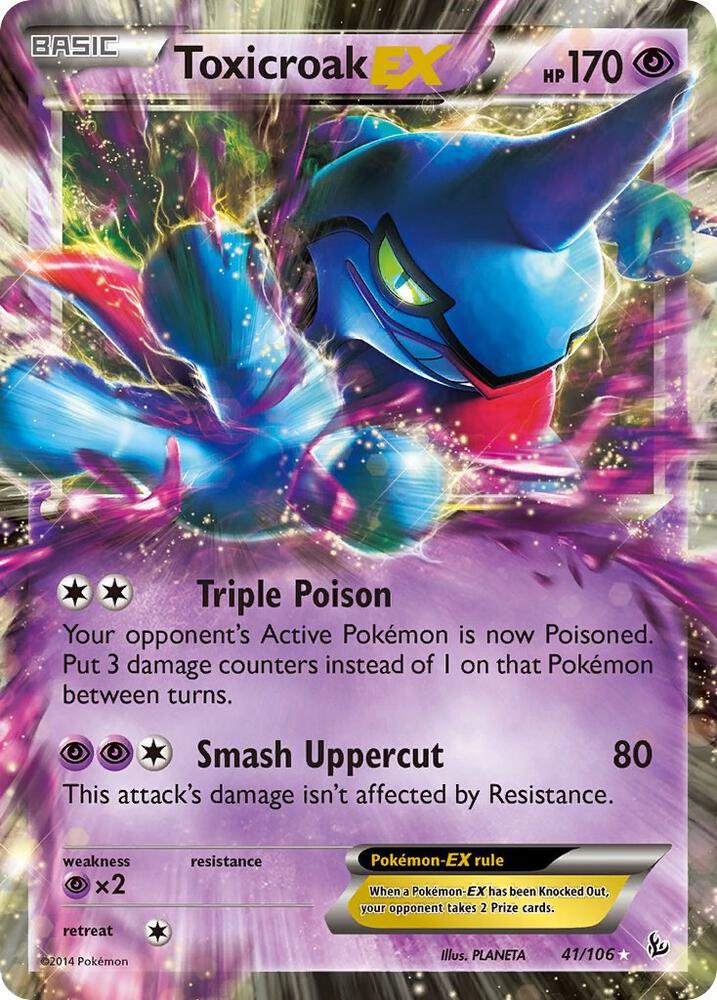 Toxicroak EX 41/106 (XY - Flashfire)  - Holofoil