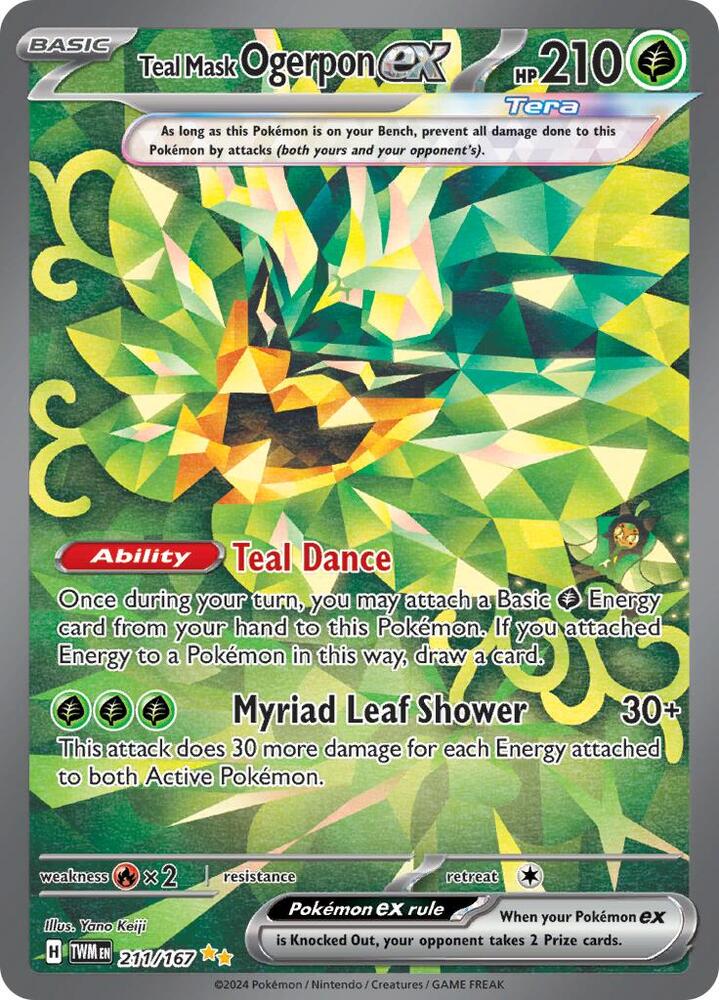 Teal Mask Ogerpon ex 211/167 (SV06: Twilight Masquerade)  - Holofoil