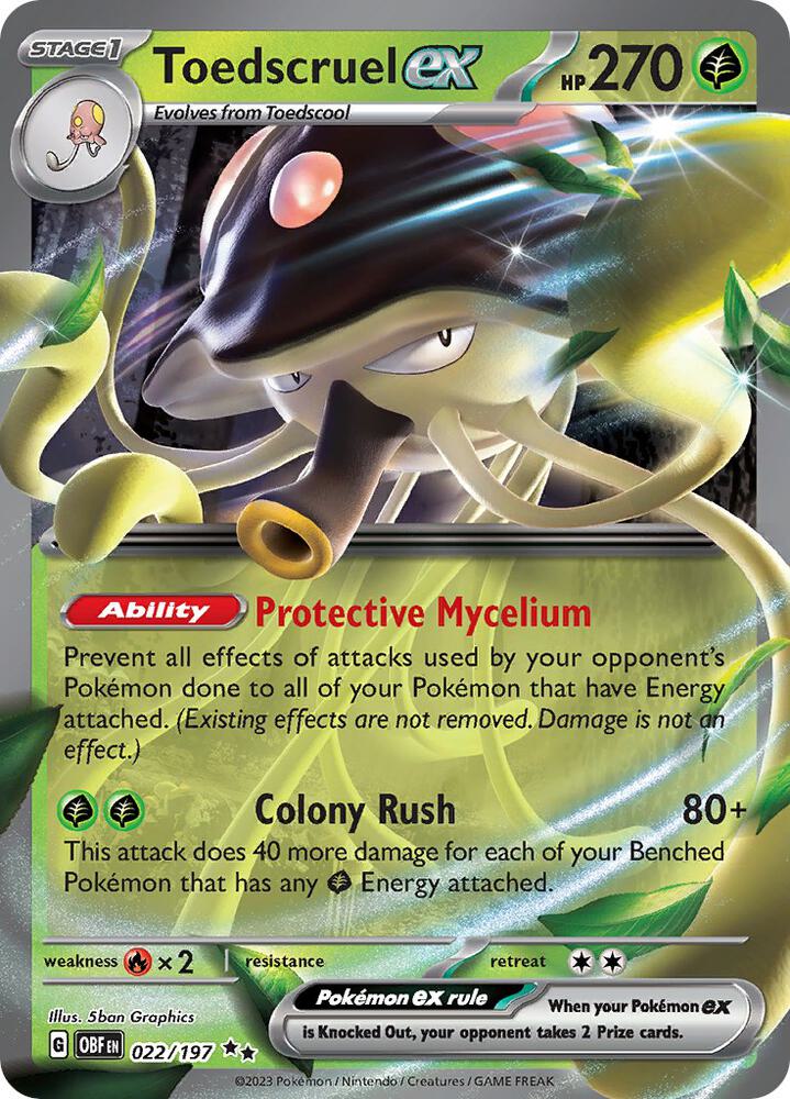 Toedscruel ex 022/197 (SV03: Obsidian Flames)  - Holofoil