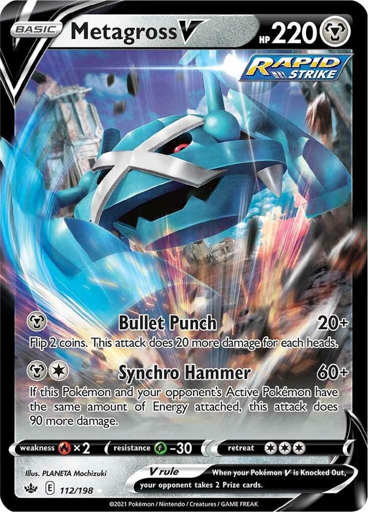 Metagross V 112/198 (SWSH06: Chilling Reign)  - Holofoil