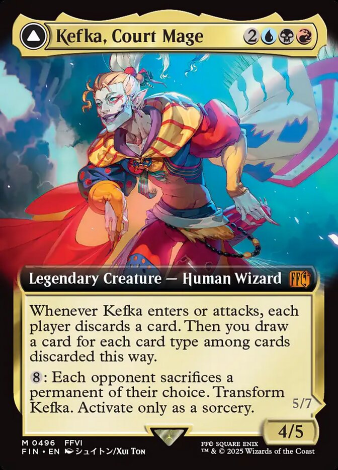 Kefka, Court Mage // Kefka, Ruler of Ruin 496 (FINAL FANTASY)  - Extended Art Foil