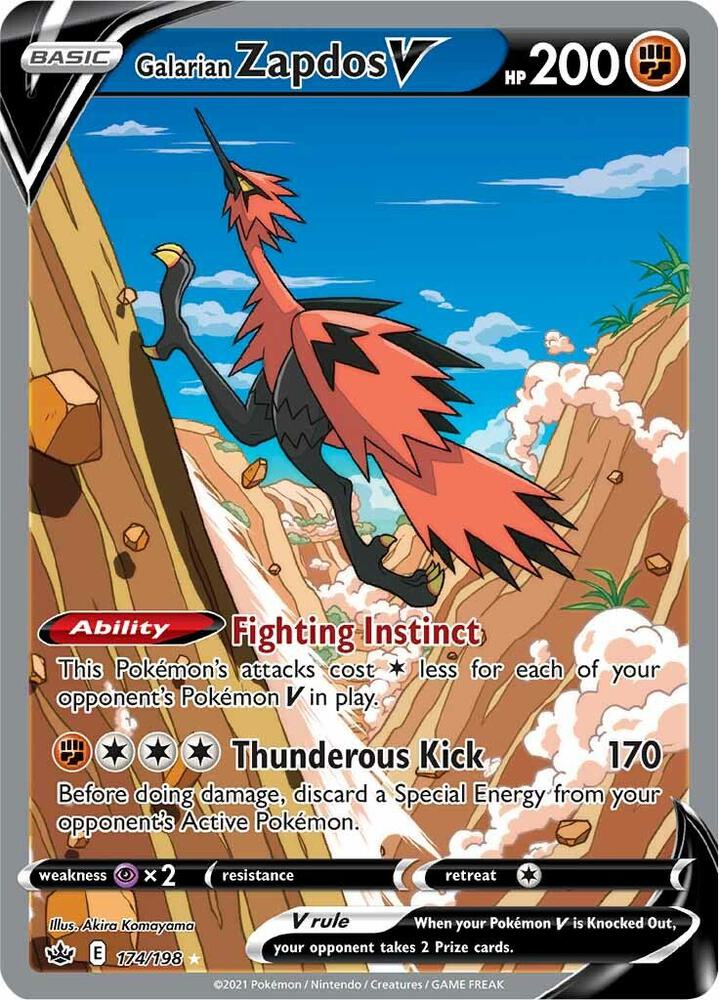 Galarian Zapdos V 174/198 (SWSH06: Chilling Reign)  - Holofoil
