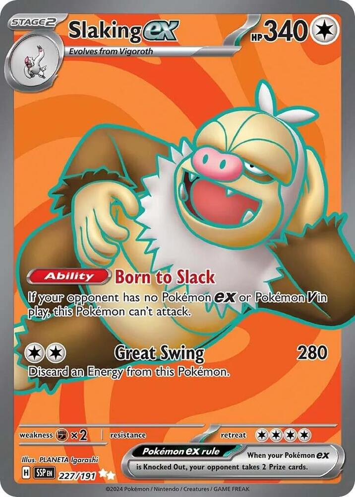 Slaking ex 227/191 (SV08: Surging Sparks)  - Holofoil