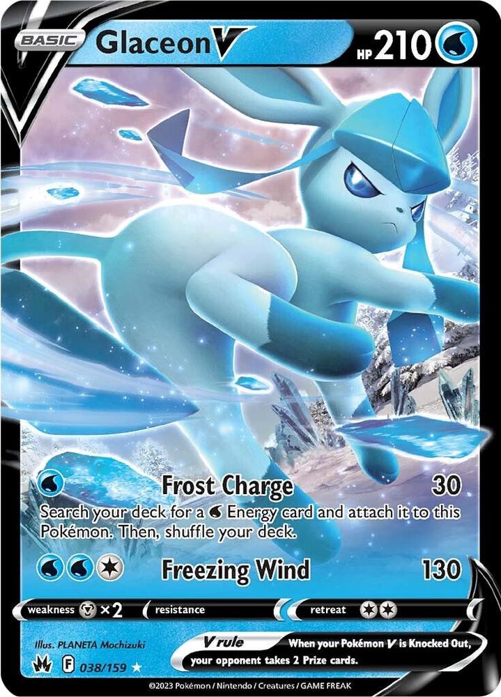 Glaceon V 038/159 (Crown Zenith)  - Holofoil