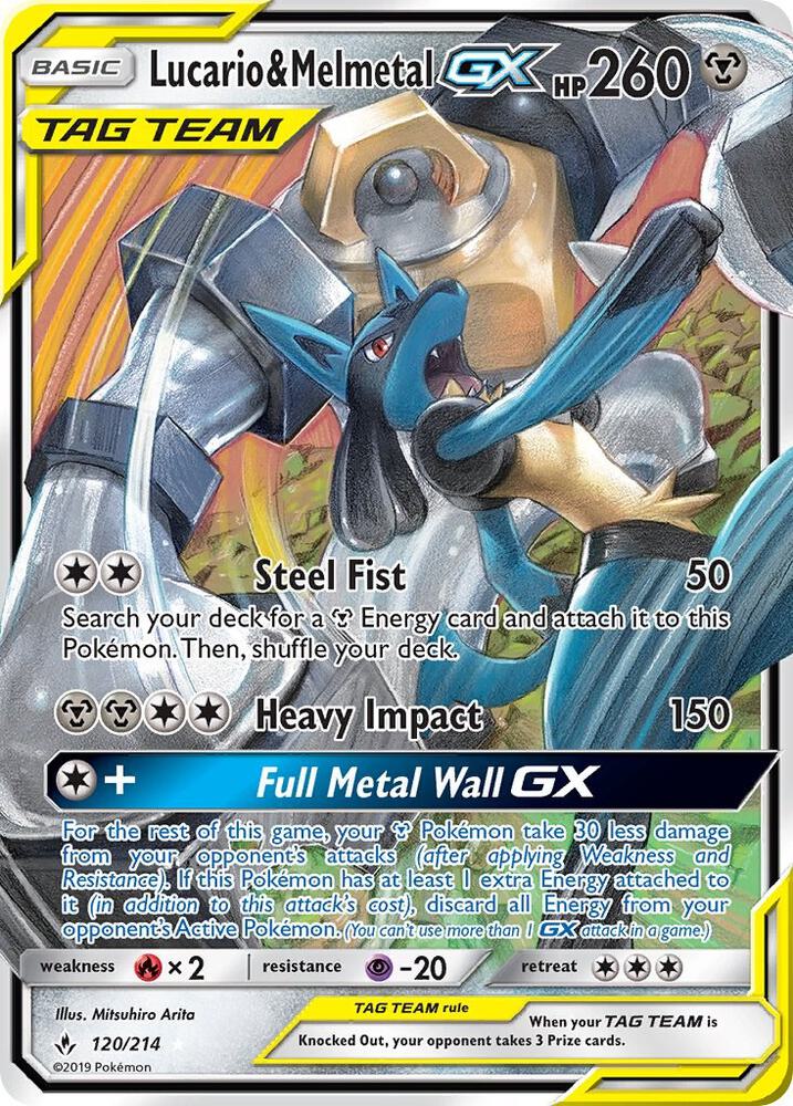 Lucario & Melmetal GX 120/214 (SM - Unbroken Bonds)  - Holofoil