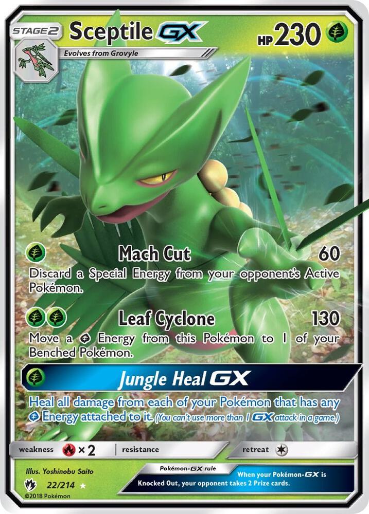 Sceptile GX 22/214 (SM - Lost Thunder)  - Holofoil