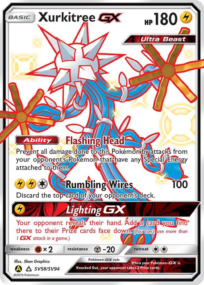 Xurkitree GX SV58/SV94 (Hidden Fates: Shiny Vault)  - Holofoil