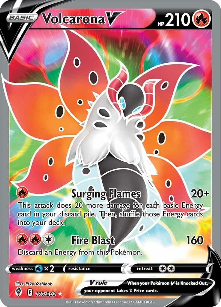 Volcarona V 170/203 (SWSH07: Evolving Skies)  - Holofoil
