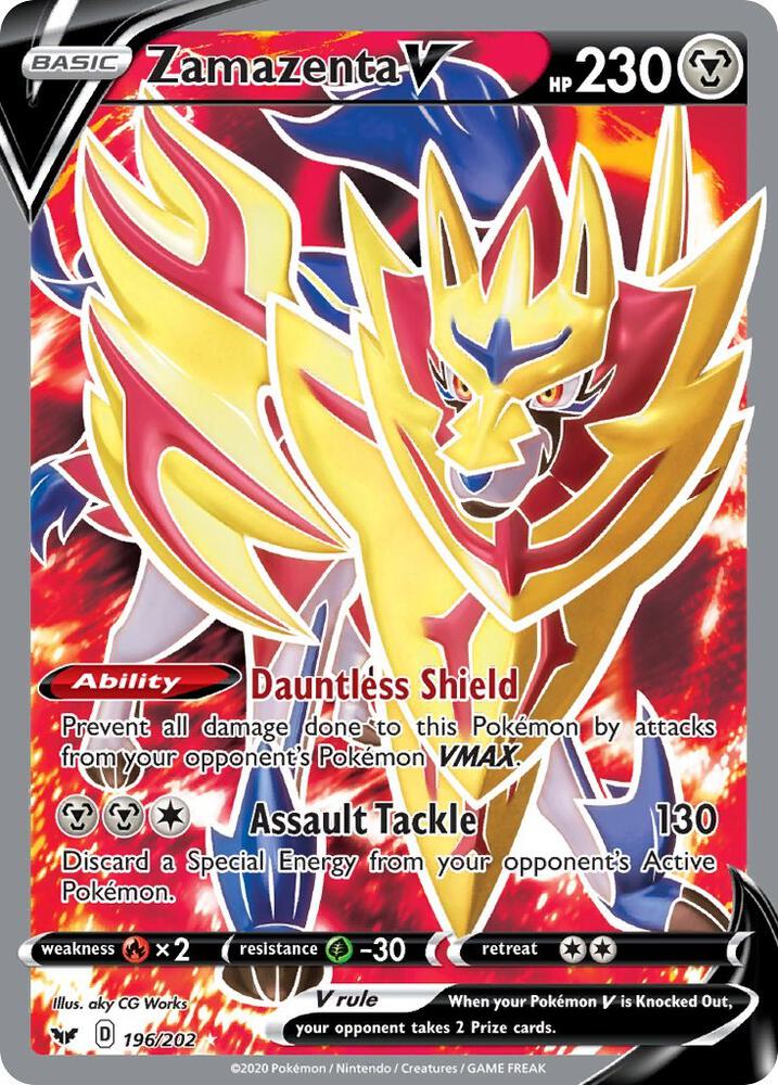 Zamazenta V 196/202 (SWSH01: Sword & Shield Base Set)  - Holofoil
