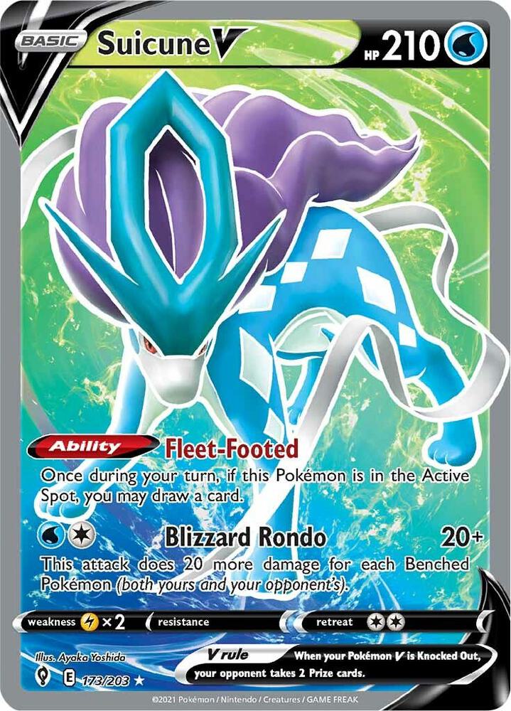 Suicune V 173/203 (SWSH07: Evolving Skies)  - Holofoil