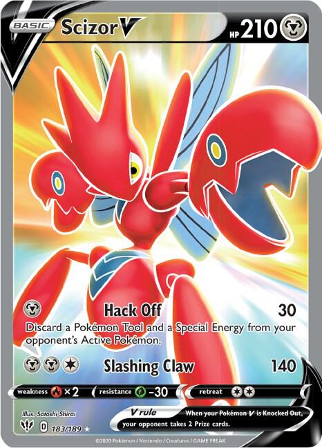 Scizor V 183/189 (SWSH03: Darkness Ablaze)  - Holofoil