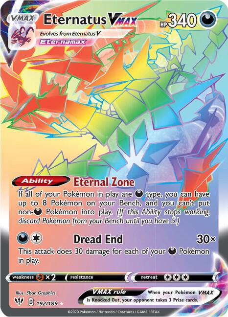 Eternatus VMAX Secret 192/189 (SWSH03: Darkness Ablaze)  - Holofoil