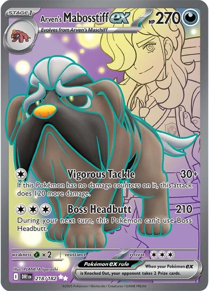 Arven's Mabosstiff ex 218/182 (SV10: Destined Rivals)  - Holofoil