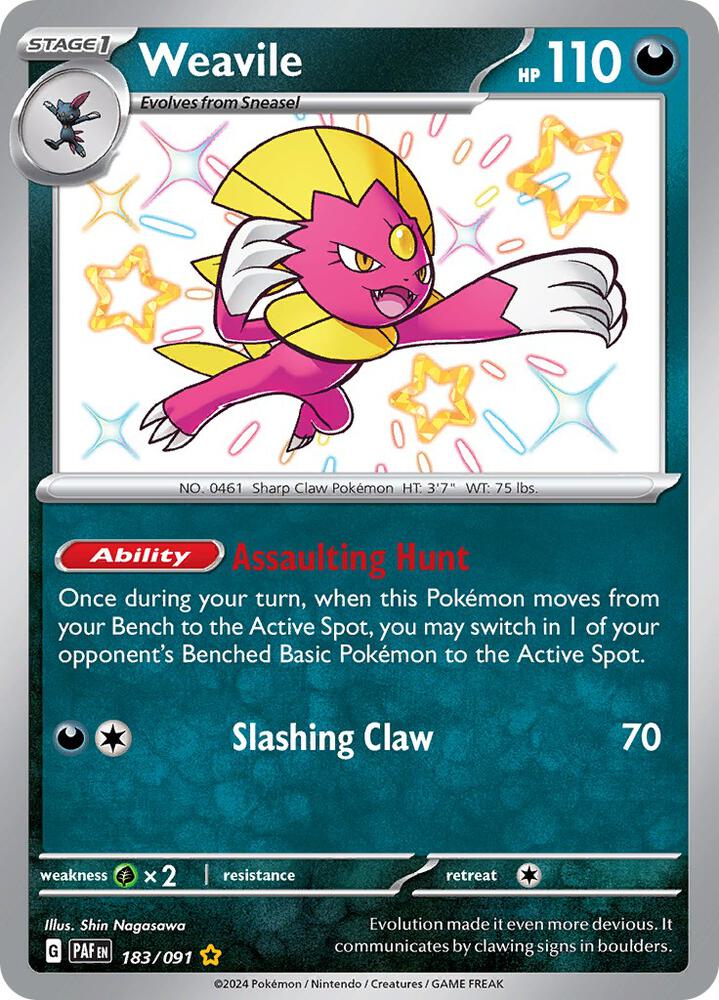 Weavile 183/091 (SV: Paldean Fates)  - Holofoil