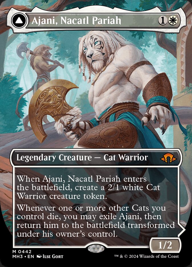 Ajani, Nacatl Pariah // Ajani, Nacatl Avenger 442 (Modern Horizons 3)  - Borderless