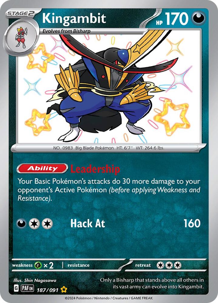 Kingambit 187/091 (SV: Paldean Fates)  - Holofoil
