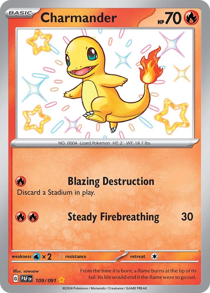 Charmander 109/091 (SV: Paldean Fates)  - Holofoil