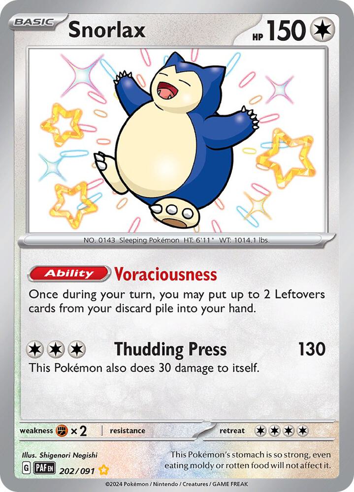 Snorlax 202/091 (SV: Paldean Fates)  - Holofoil