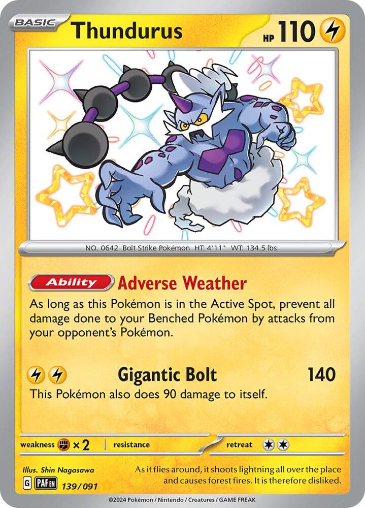 Thundurus 139/091 (SV: Paldean Fates)  - Holofoil