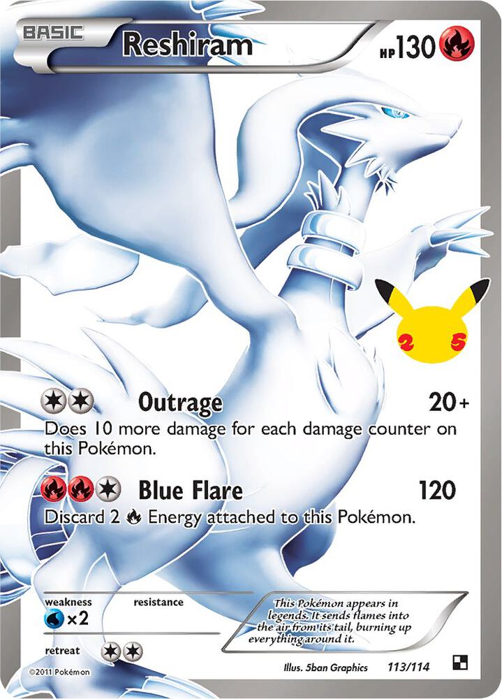 Reshiram 113/114 (Celebrations: Classic Collection)  - Holofoil