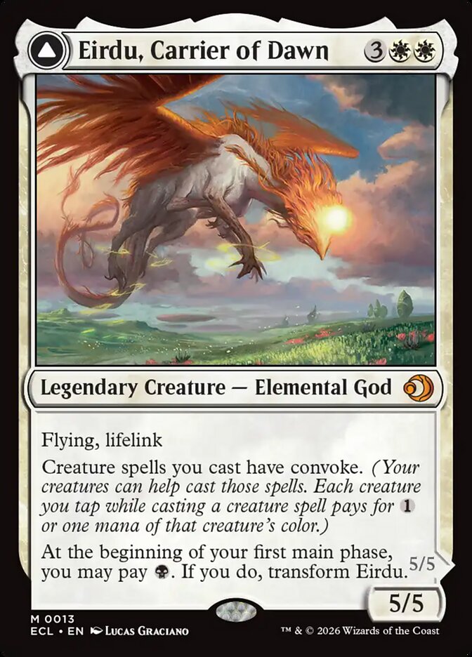 Eirdu, Carrier of Dawn // Isilu, Carrier of Twilight 13 (Lorwyn Eclipsed)  - Foil