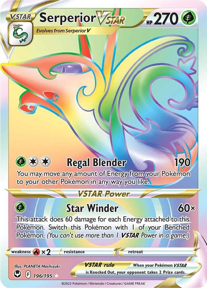 Serperior VSTAR Secret 196/195 (SWSH12: Silver Tempest)  - Holofoil