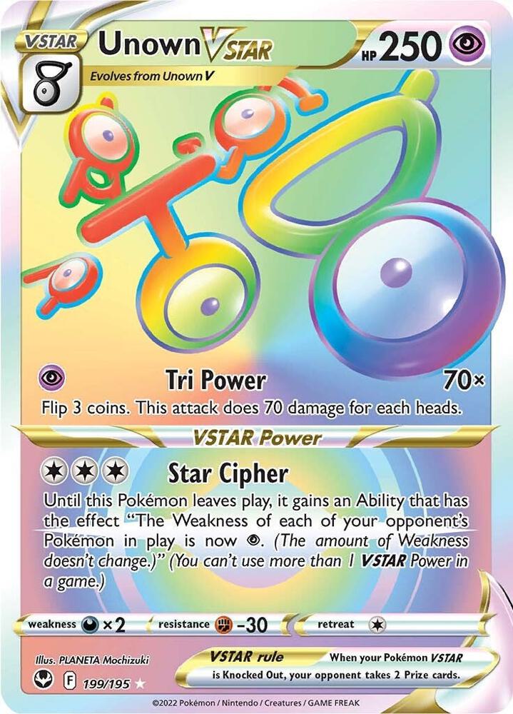 Unown VSTAR Secret 199/195 (SWSH12: Silver Tempest)  - Holofoil