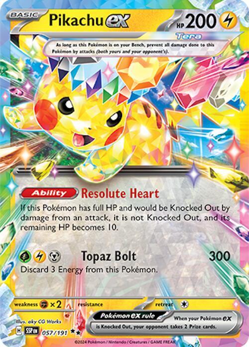Pikachu ex 057/191 (SV08: Surging Sparks)  - Holofoil