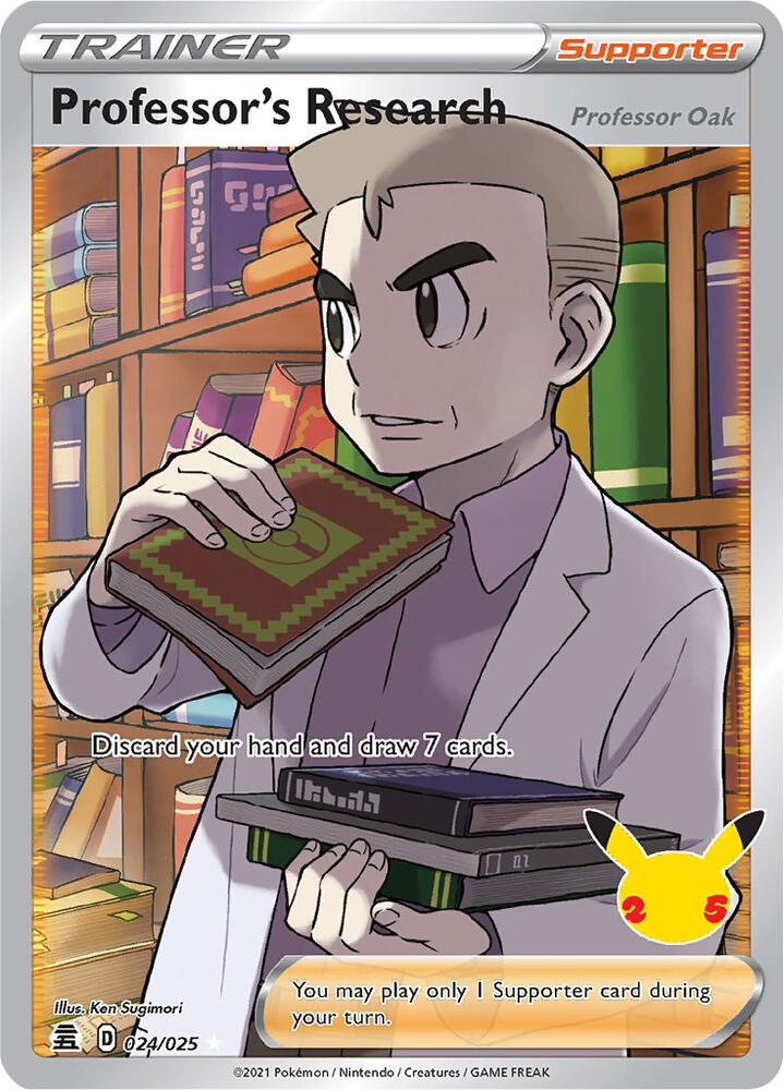 Professor's Research - Professor Oak Full Art 024/025 (Celebrations)  - Holofoil