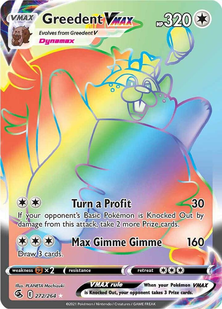 Greedent VMAX Secret 272/264 (SWSH08: Fusion Strike)  - Holofoil