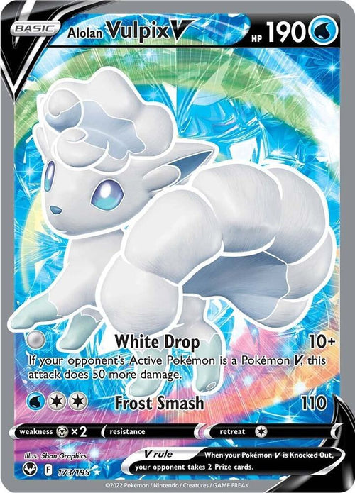 Alolan Vulpix V 173/195 (SWSH12: Silver Tempest)  - Holofoil