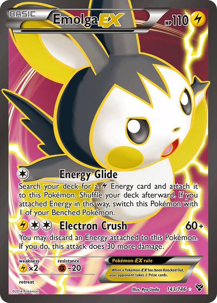 Emolga EX 143/146 (XY Base Set)  - Holofoil