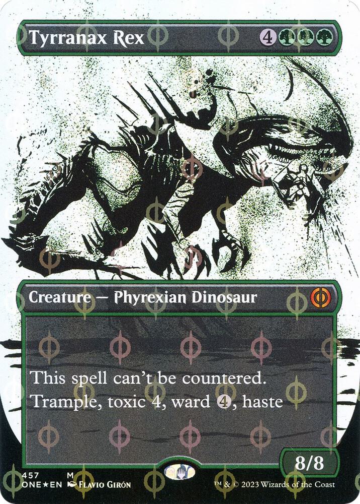 Tyrranax Rex 457 (Phyrexia: All Will Be One)  - Borderless Compleat Foil