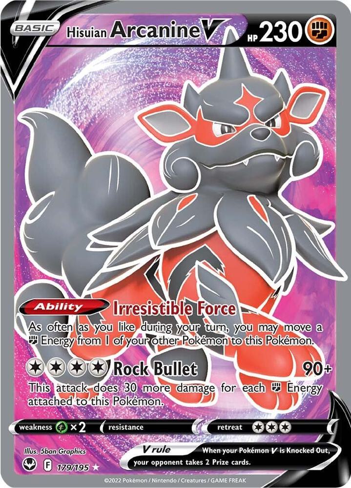 Hisuian Arcanine V 179/195 (SWSH12: Silver Tempest)  - Holofoil