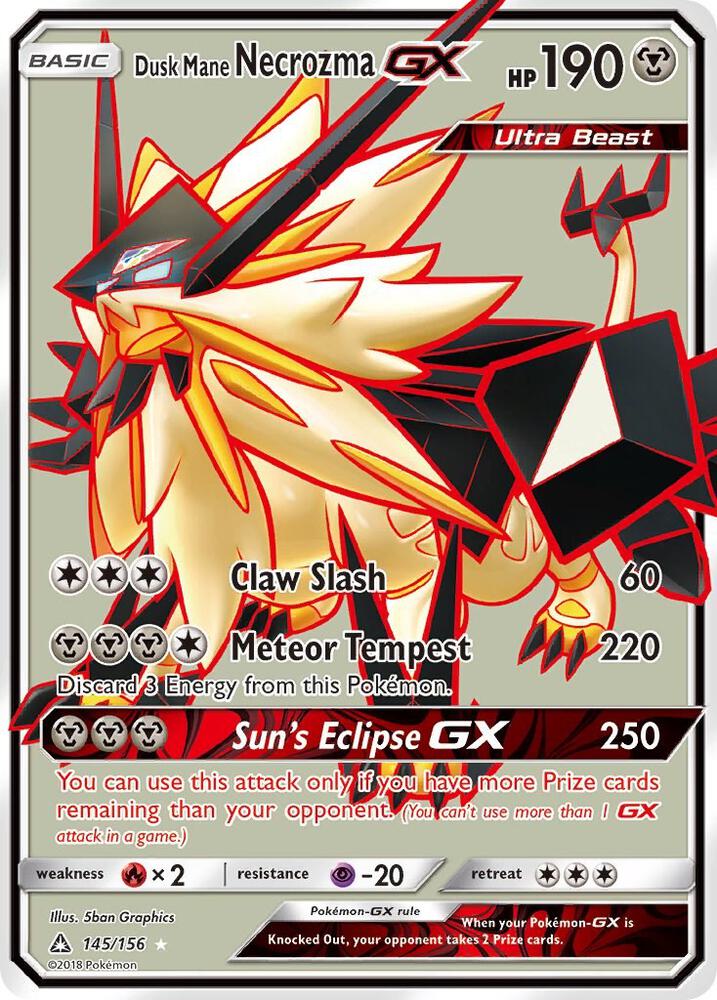 Dusk Mane Necrozma GX 145/156 (SM - Ultra Prism)  - Holofoil