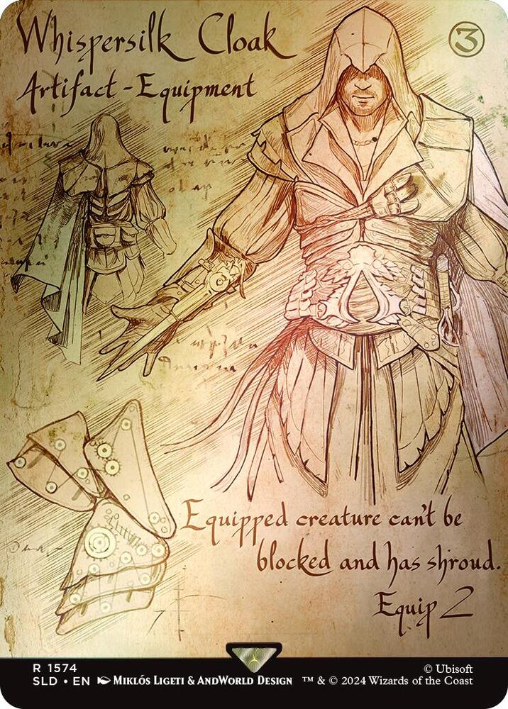 Whispersilk Cloak 1574 (Secret Lair Drop Series)  - Borderless Rainbow Foil